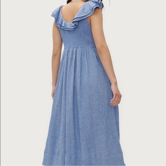 Hatch Blue Ruffle Midi Dress - Picture 2 of 14